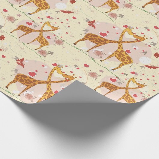 Giraffe Couples Geschenkpapier (Ecke)