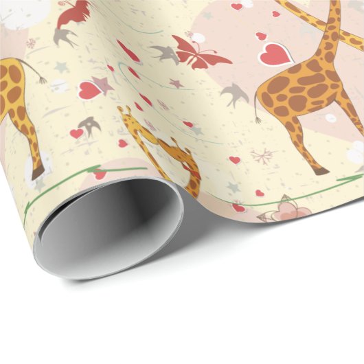 Giraffe Couples Geschenkpapier (Rolleneckpunkt)