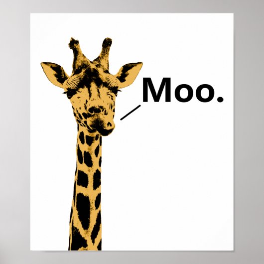 Giraffe Cow Funny Poster (Vorne)