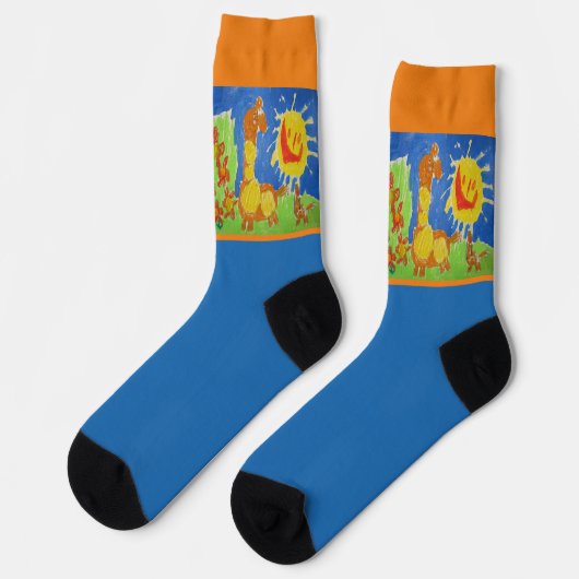 Giraffe Crew Socks Socken (Linkes Detail)