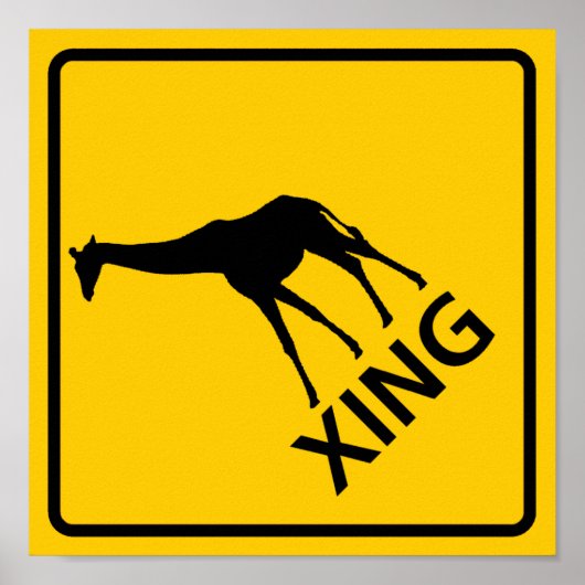 Giraffe-Crossing-Autobahnsigne Poster (Vorne)