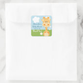 Giraffe Danke Labels Quadratischer Aufkleber (Tasche)