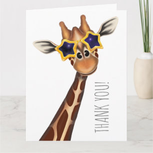 Giraffe Dankeschön Faltschachtel-Grußkarte Karte
