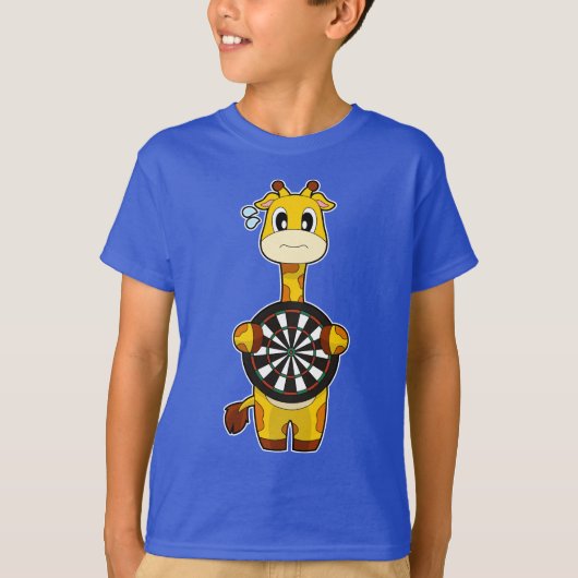 Giraffe Darts Dartboard T-Shirt (Vorderseite)