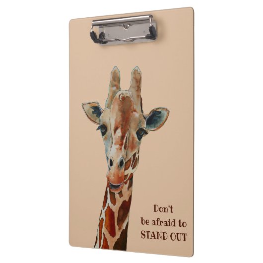 Giraffe das Safari Tier Aquarell Klemmbrett (Links)