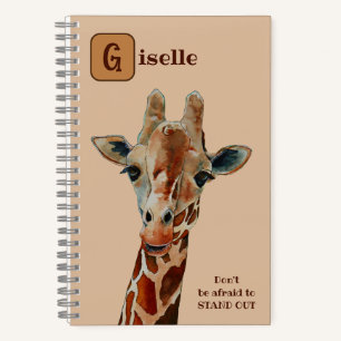 Giraffe das Safari Tier Aquarell Notizblock