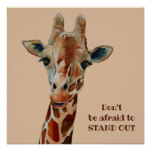 Giraffe das Safari Tier Aquarell Poster (Vorderseite)