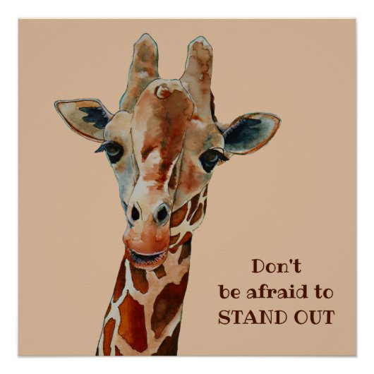 Giraffe das Safari Tier Aquarell Poster (Vorderseite)