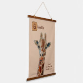 Giraffe das Safari Tier Aquarell Wandteppich Mit Holzrahmen (Gewinkelt)