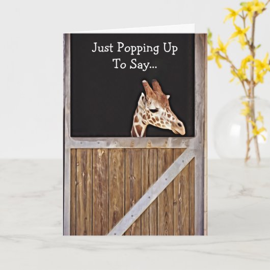 Giraffe Denken über Ihre Karte (Gelbe Blume)