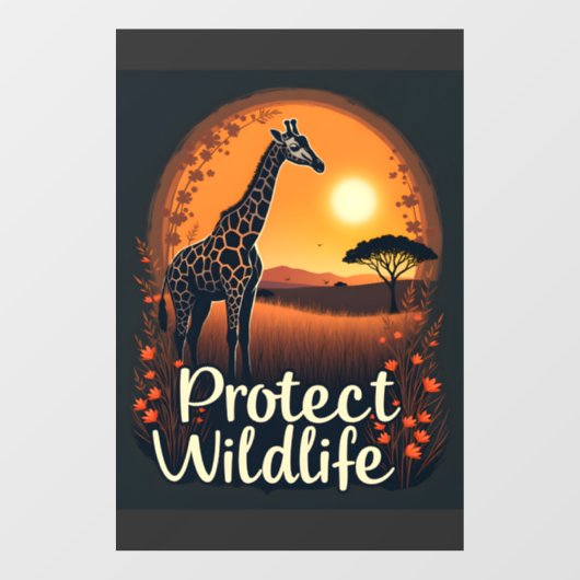 Giraffe der Savanne Tank Top Fensteraufkleber (Blatt)