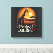 Giraffe der Savanne Tank Top Leinwanddruck (Insitu (Holzboden))