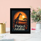 Giraffe der Spitzengruppe der Savanna Acrylschild (Hochzeit)