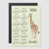 Giraffe Design 2026 Kalender Magnetkarte (Vorne/Hinten)