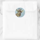 Giraffe Design-Sticker Runder Aufkleber (Tasche)