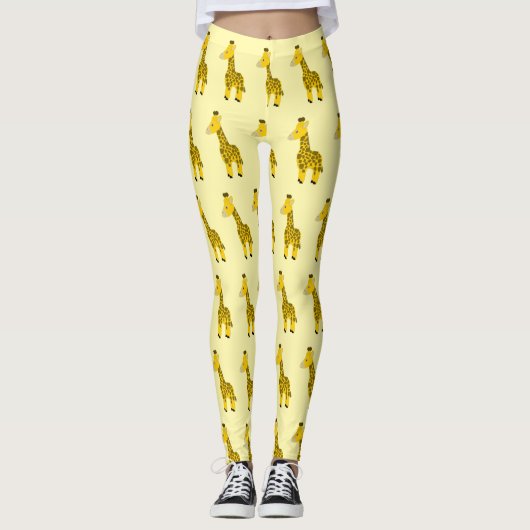Giraffe Design You Choose Background Colour Leggings (Vorderseite)