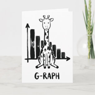 Giraffe-Diagramm-Statistik Mathe-Lehrer-Wortspiel Karte