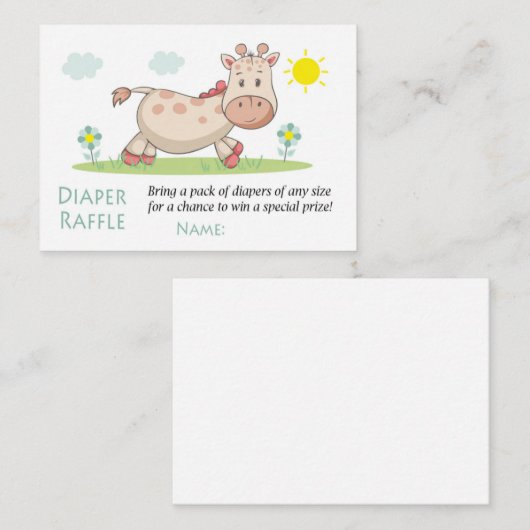 Giraffe Diaper Raffle Tickets (Vorne/Hinten)