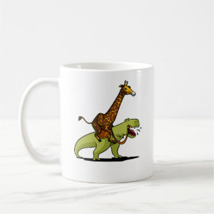 Giraffe, die T-Rex Dinosaurier-lustige Tiere Kaffeetasse