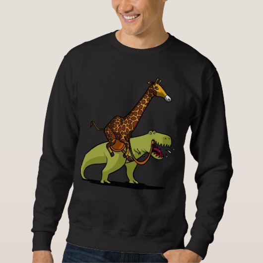 Giraffe, die T-Rex Dinosaurier-lustige Tiere Sweatshirt (Vorderseite)