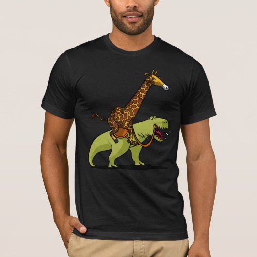 Giraffe, die T-Rex Dinosaurier-lustige Tiere T-Shirt (Vorderseite)
