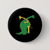 Giraffe Dinosaur Hug Liebe Dino Animals Safari Hal Button (Vorderseite)