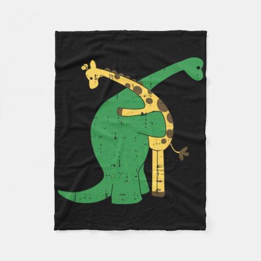 Giraffe Dinosaur Hug Liebe Dino Animals Safari Hal Fleecedecke (Vorderseite)