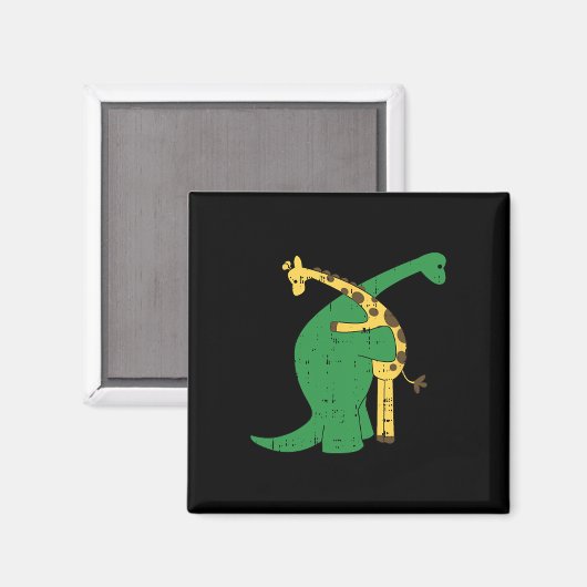 Giraffe Dinosaur Hug Liebe Dino Animals Safari Hal Magnet (Vorderseite/Rückseite)