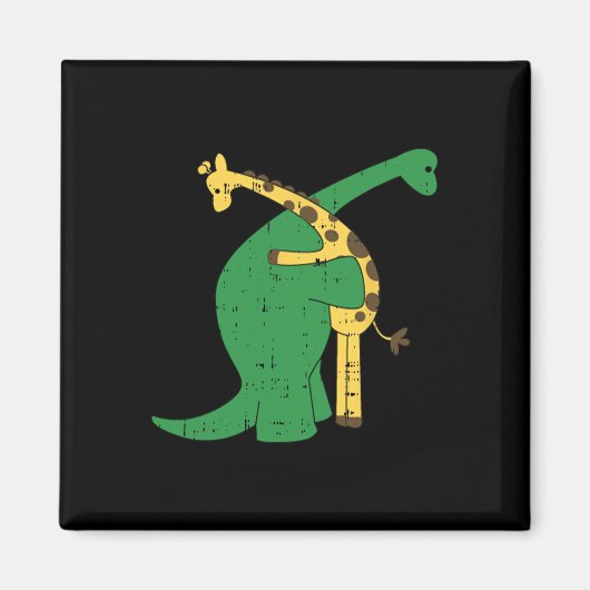 Giraffe Dinosaur Hug Liebe Dino Animals Safari Hal Magnet (Vorne)