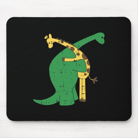 Giraffe Dinosaur Hug Liebe Dino Animals Safari Hal Mousepad (Vorne)