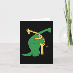 Giraffe Dinosaur Umarmung Liebe Dino Tiere Safari Karte