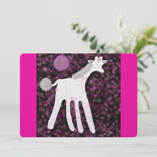 Giraffe Disco Neujahr Feiertagskarte (Stehend Vorderseite)