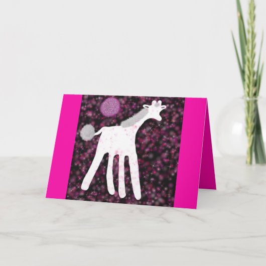 Giraffe Disco New Year Card Dankeskarte (Vorderseite)
