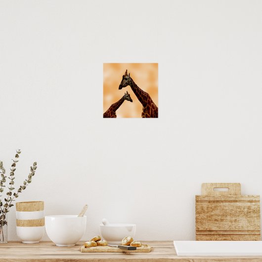 Giraffe doppelte Schwierigkeit, Poster (Küche)