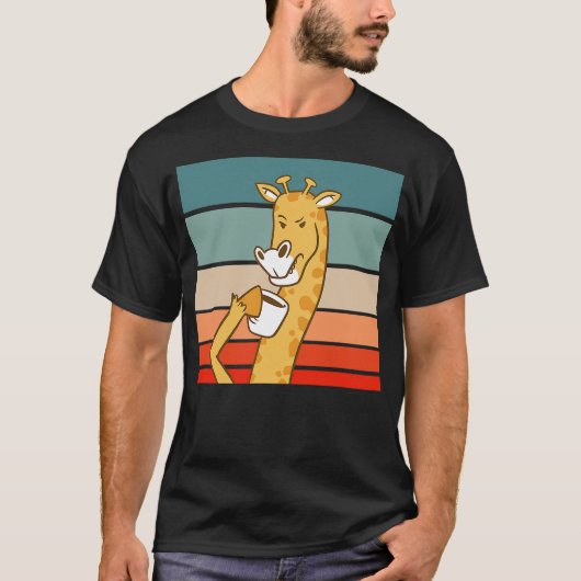 Giraffe Drinking Coffee Drink T-Shirt (Vorderseite)
