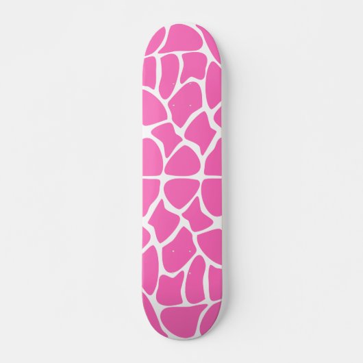 Giraffe-Druckmuster in hellrosa. Skateboard (Vorne)