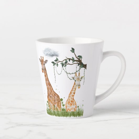 Giraffe-Duo-Tasse – Safari-Illustration Milchtasse (Rechts)