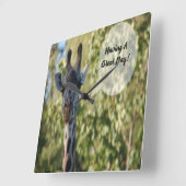 Giraffe-Dusche Quadratische Wanduhr (Winkel)