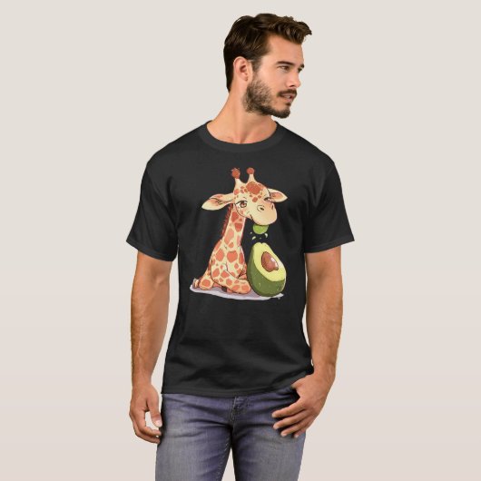 giraffe eating avocado, giraffe for men, giraffe f T-Shirt (Vorne ganz)