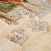 Giraffe Eating Blätter Malerei Foto Puzzle (Seite)