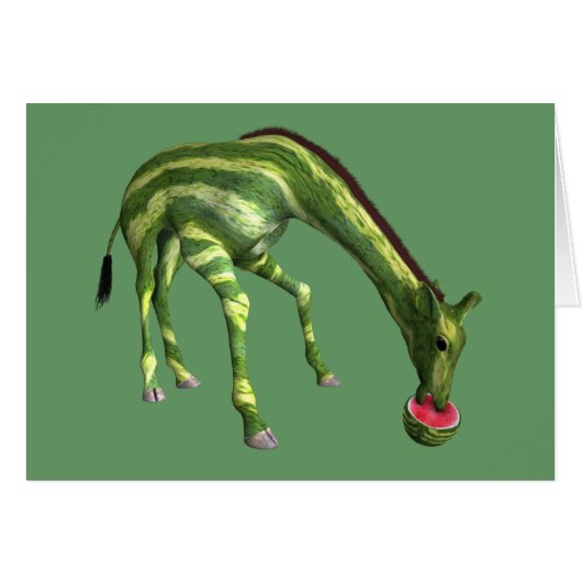 Giraffe Eating Watermelon (Vorderseite (Horizontal))