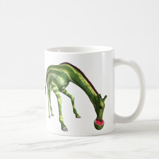 Giraffe Eating Watermelon Kaffeetasse (Rechts)