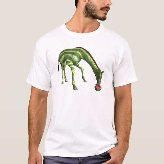 Giraffe Eating Watermelon T-Shirt (Vorderseite)