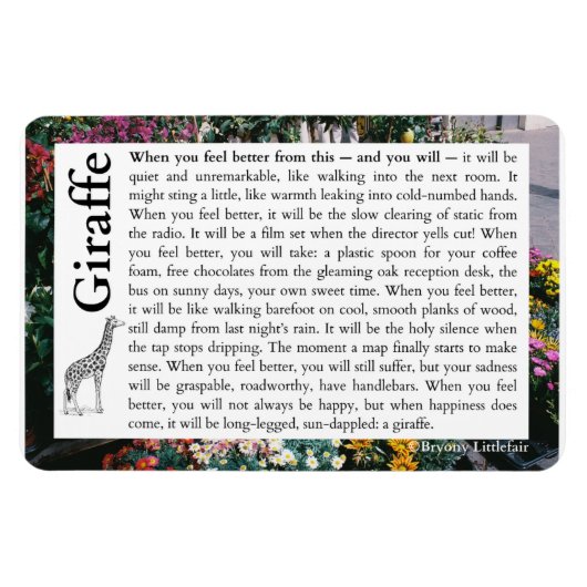 Giraffe - Ein Gedicht über Erholung Magnet (Horizontal)