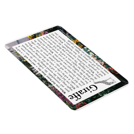 Giraffe - Ein Gedicht über Erholung Magnet (Rechte Seite)