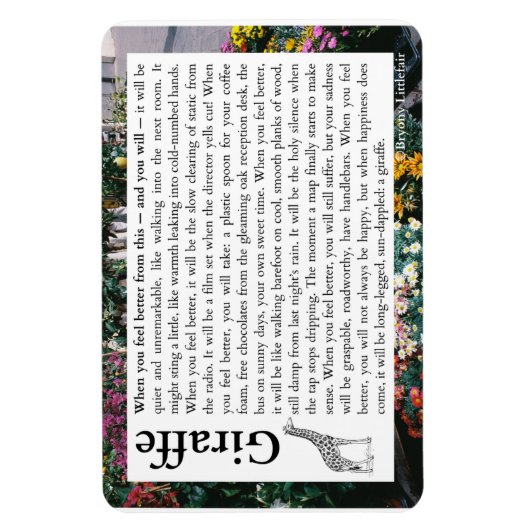 Giraffe - Ein Gedicht über Erholung Magnet (Vertikal)