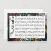 Giraffe - Ein Gedicht über Erholung Postkarte (Vorne/Hinten)