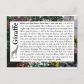 Giraffe - Ein Gedicht über Erholung Postkarte (Vorderseite)