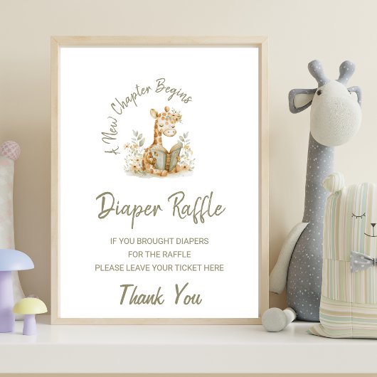 Giraffe Ein neues Kapitel beginnt mit dem Diaper R Poster