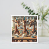 Giraffe Einladung zum Geburtstag, Zoo-Geburtstag e (Stehend Vorderseite)